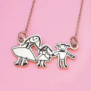 Custom CUT Kids Drawing Necklace