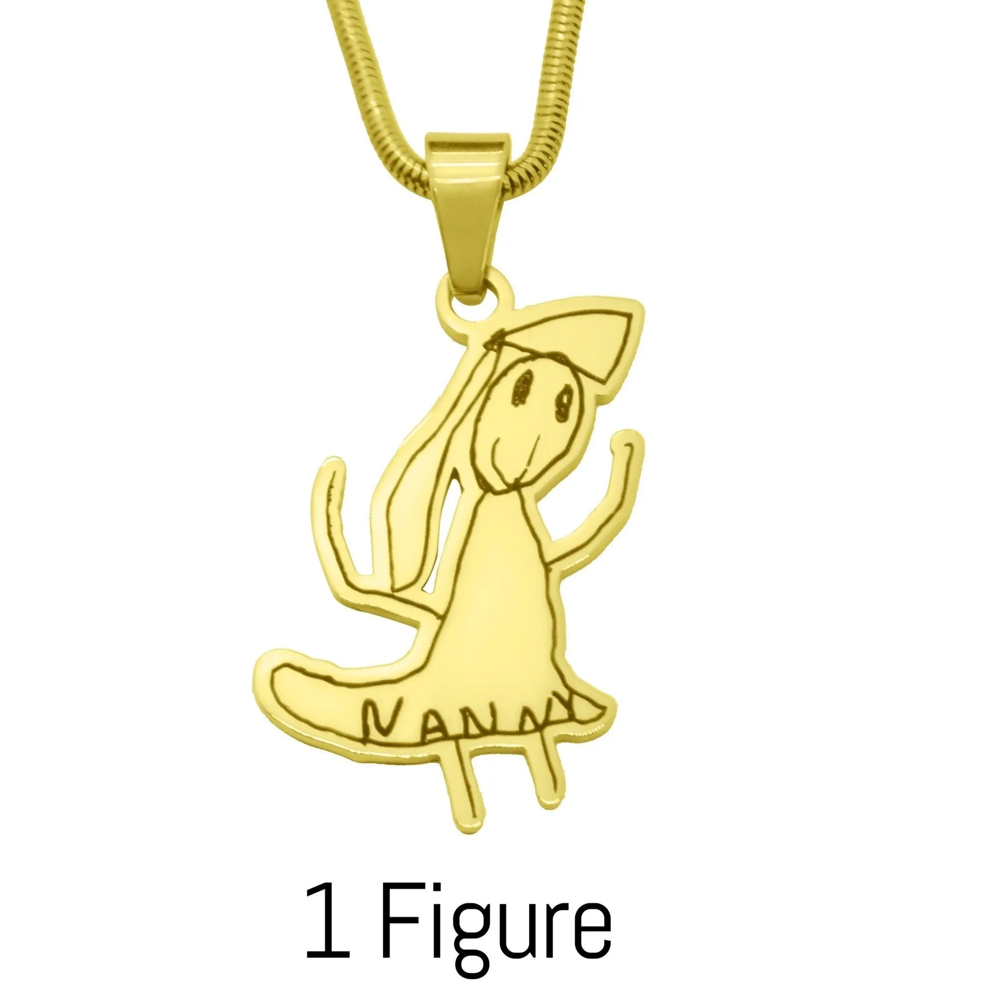 Custom CUT Kids Drawing Necklace