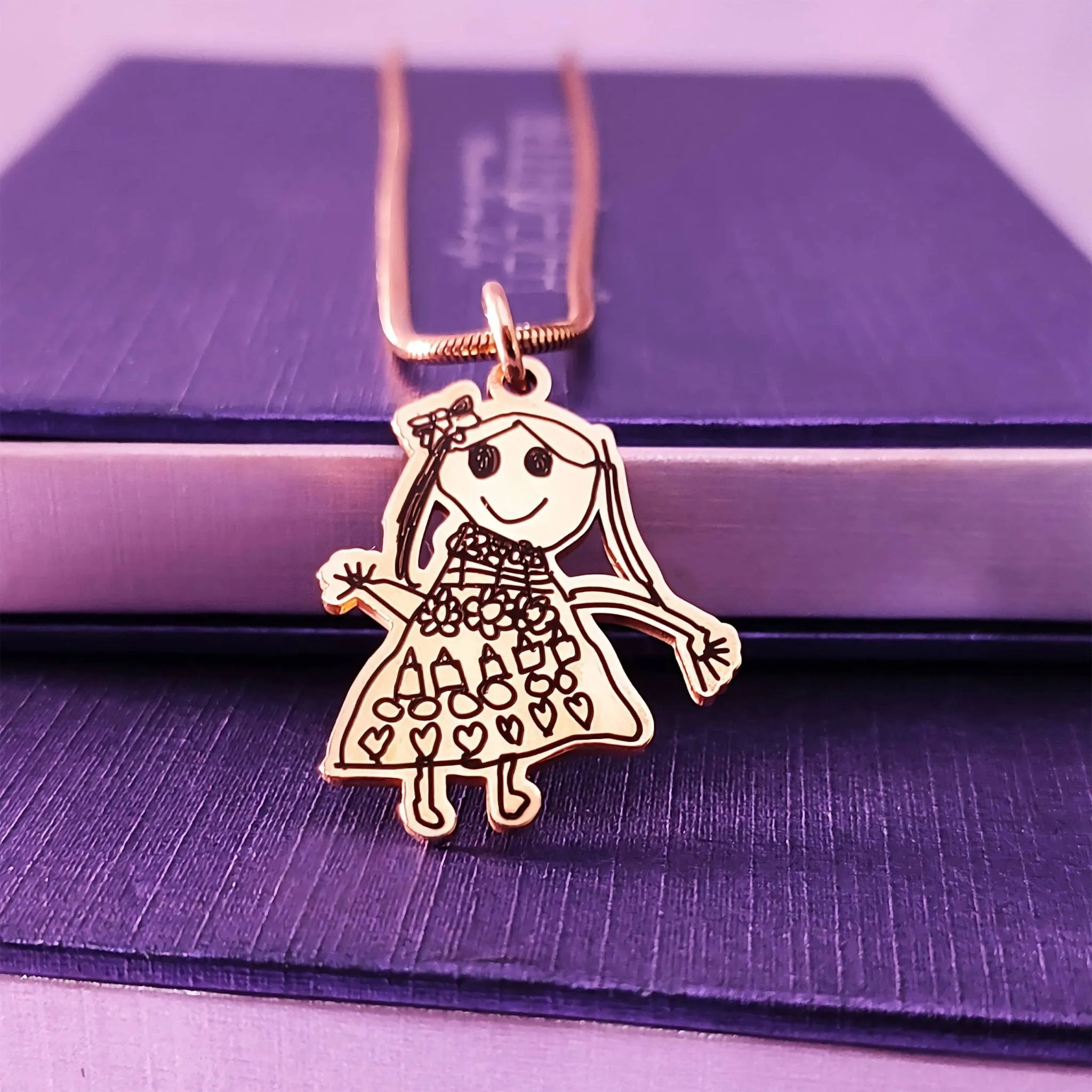 Custom CUT Kids Drawing Necklace