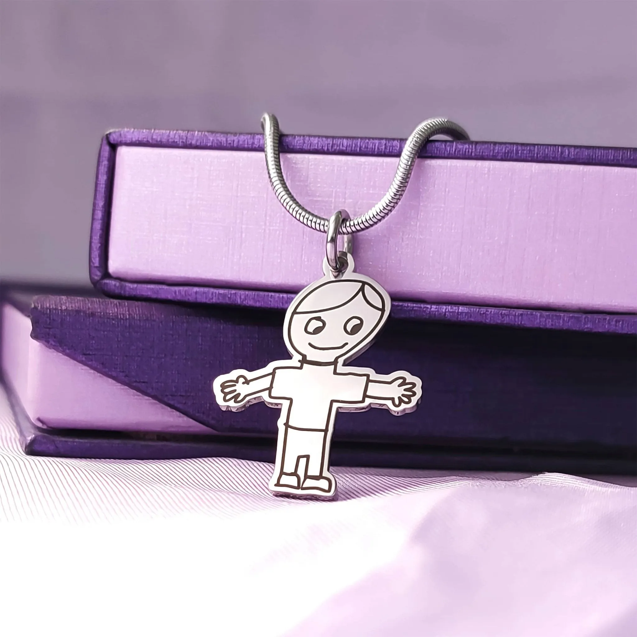 Custom CUT Kids Drawing Necklace