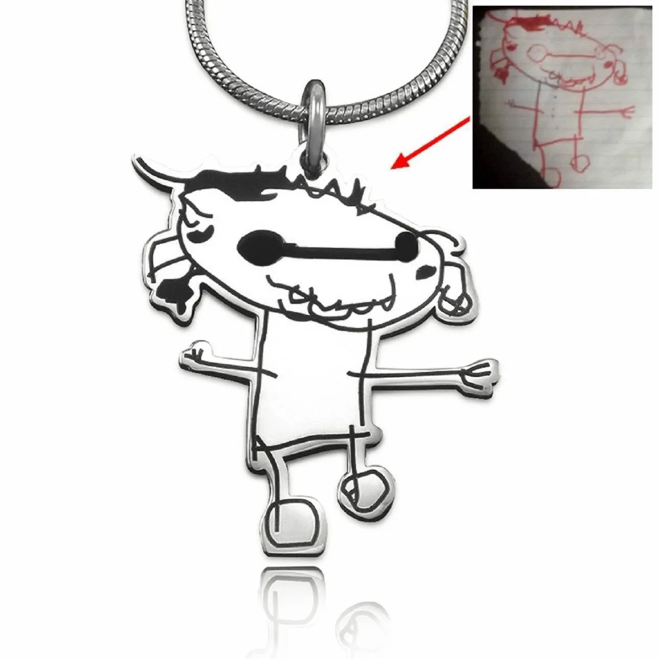 Custom CUT Kids Drawing Necklace
