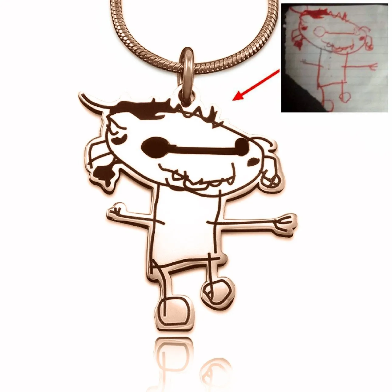 Custom CUT Kids Drawing Necklace