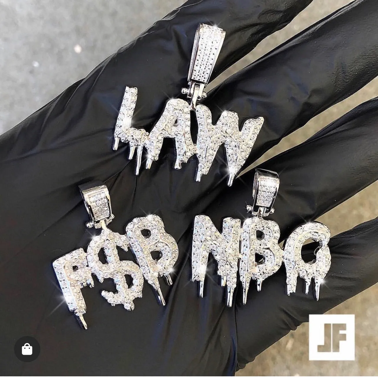 Custom Dripping Letters Iced Out Pendant