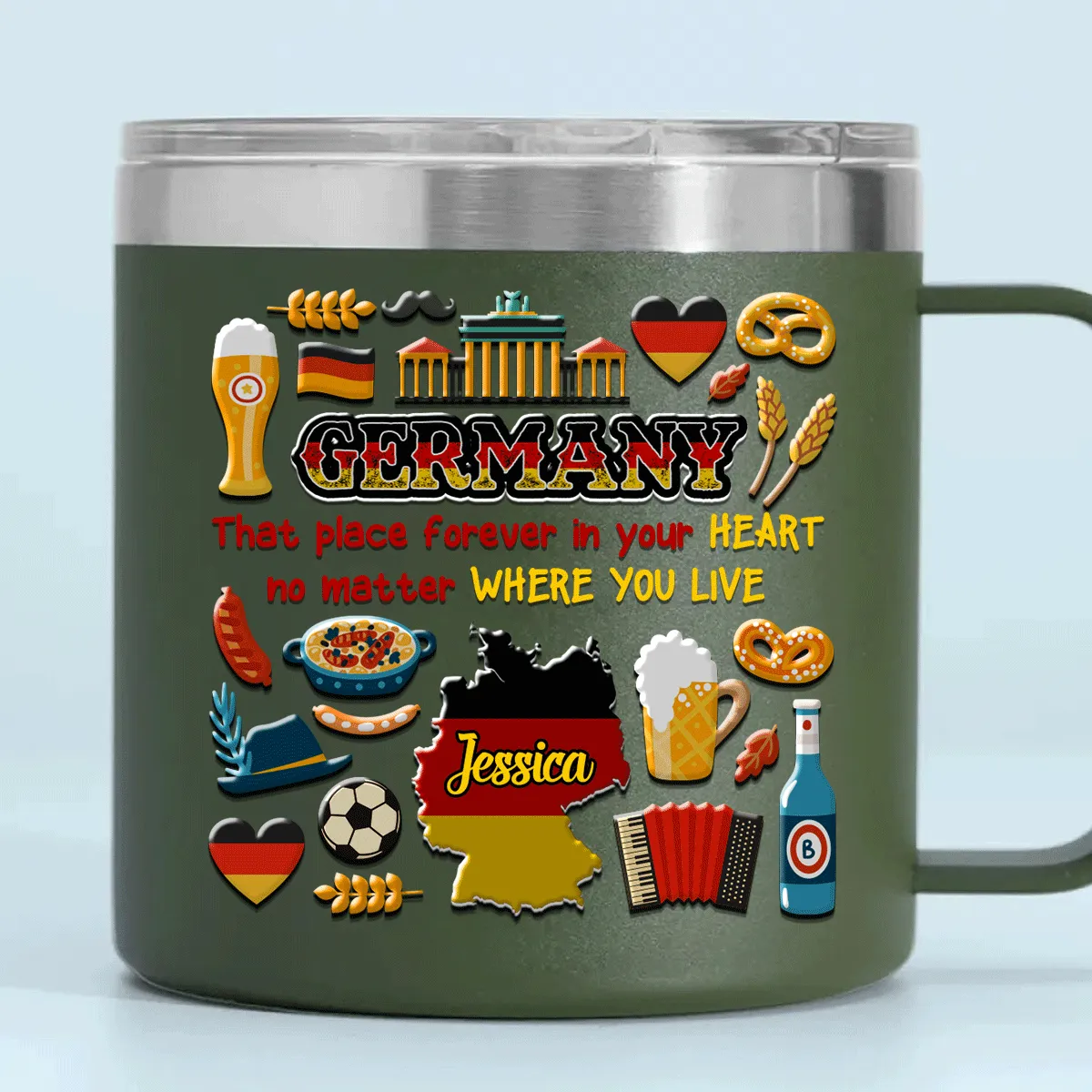 Custom Germany That Place Forever In Your Heart Tumbler 14oz With Your Name