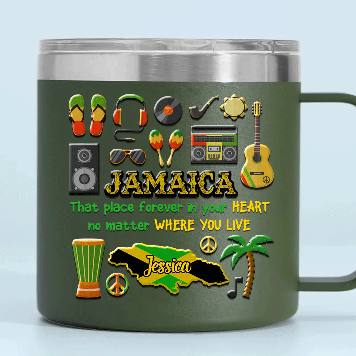Custom Jamaica That Place Forever In Your Heart Tumbler 14oz With Your Name
