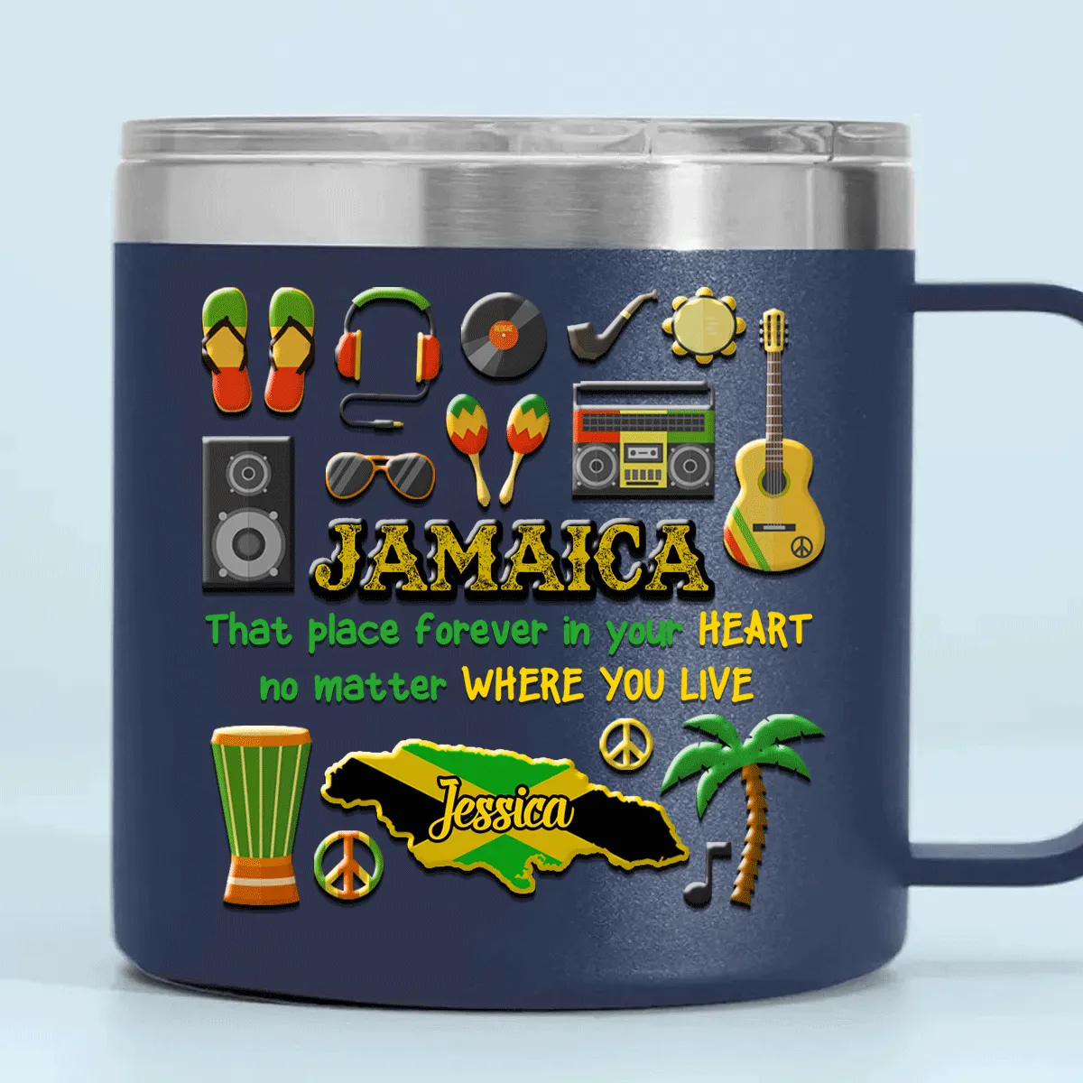 Custom Jamaica That Place Forever In Your Heart Tumbler 14oz With Your Name