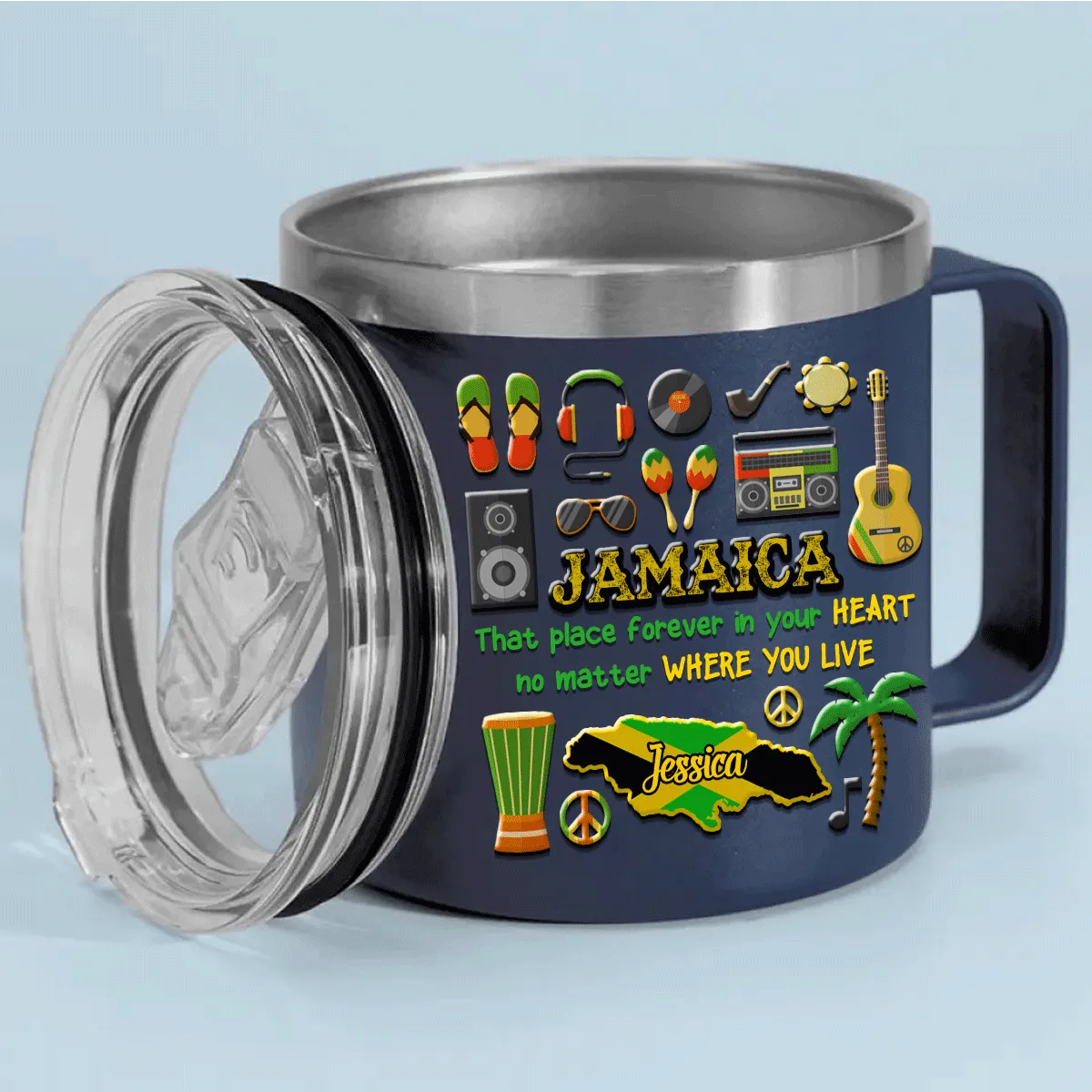 Custom Jamaica That Place Forever In Your Heart Tumbler 14oz With Your Name