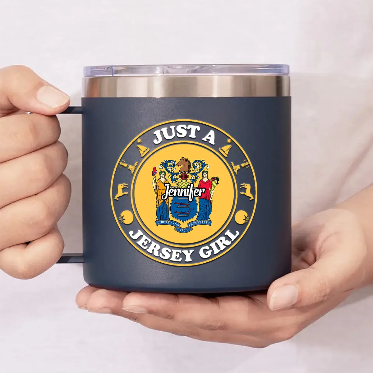 Custom Just A Jersey Girl Tumbler 14oz With Your Name