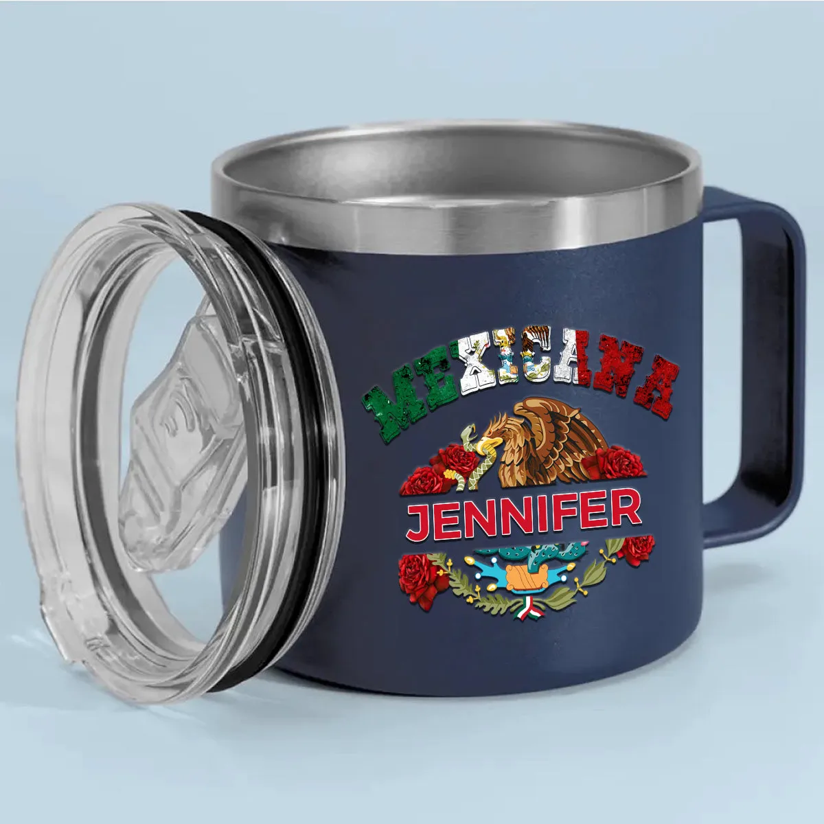 Custom Mexico Coast Of Arms Tumbler 14oz With Your Name