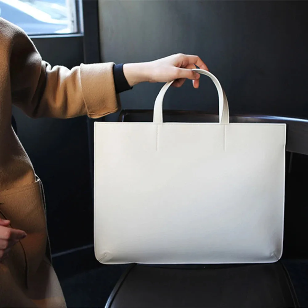 Custom Name Leather Laptop Bag Woman Fashion Luxury Notebook Computer Storage Bag Daily Business Office Briefcase Tote Bag