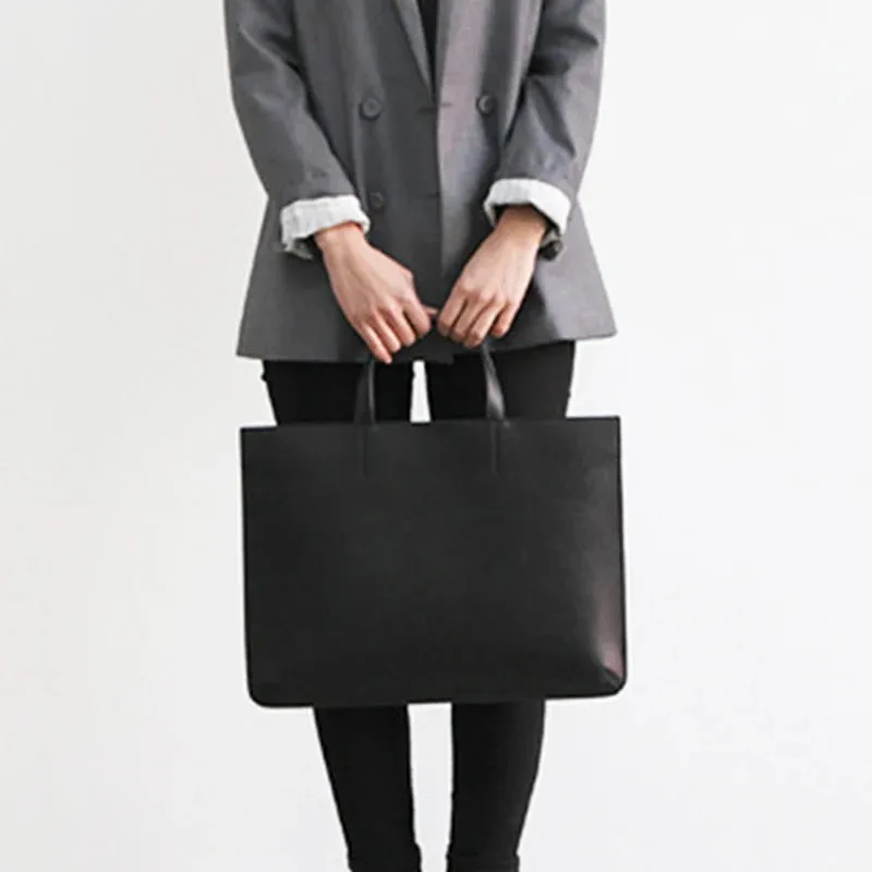 Custom Name Leather Laptop Bag Woman Fashion Luxury Notebook Computer Storage Bag Daily Business Office Briefcase Tote Bag