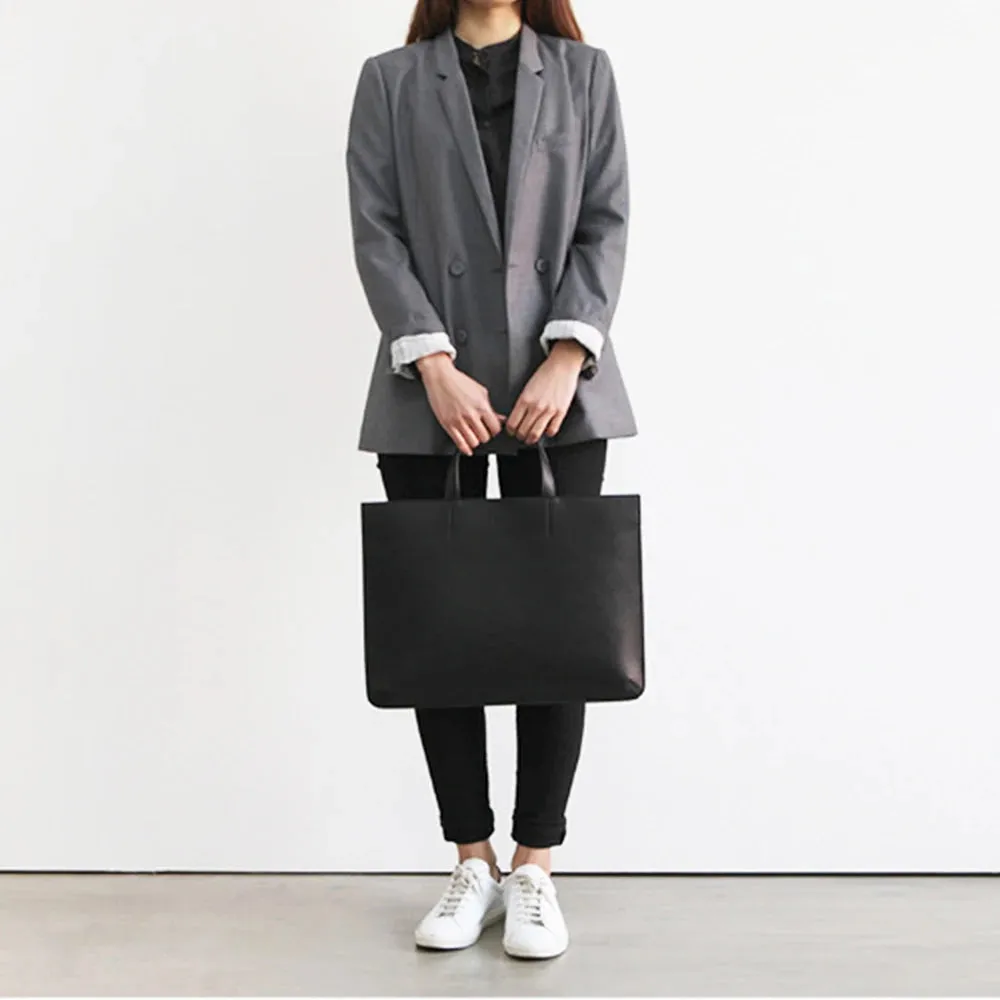 Custom Name Leather Laptop Bag Woman Fashion Luxury Notebook Computer Storage Bag Daily Business Office Briefcase Tote Bag