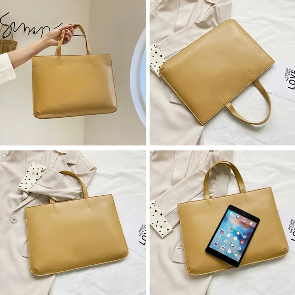 Custom Name Leather Laptop Bag Woman Fashion Luxury Notebook Computer Storage Bag Daily Business Office Briefcase Tote Bag
