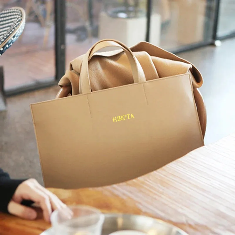 Custom Name Leather Laptop Bag Woman Fashion Luxury Notebook Computer Storage Bag Daily Business Office Briefcase Tote Bag