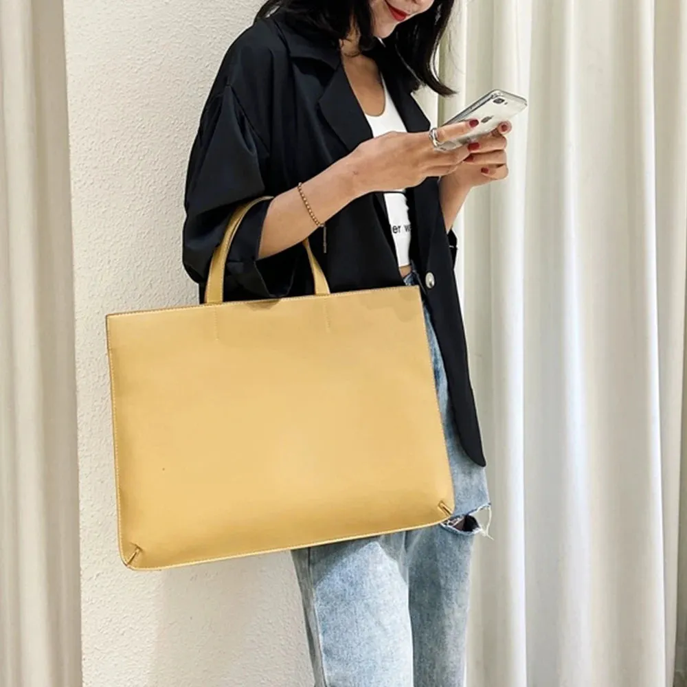 Custom Name Leather Laptop Bag Woman Fashion Luxury Notebook Computer Storage Bag Daily Business Office Briefcase Tote Bag