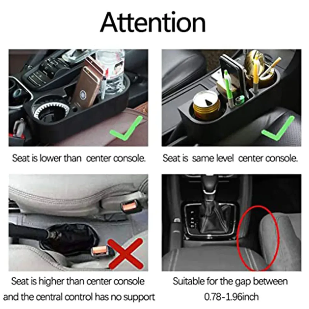 Custom Text Cup Holder Portable Multifunction, Fit with Cadillac, Cup Holder Expander for Car, Vehicle Seat Cup Cell Phone Drinks Holder Box Car Interior Organizer