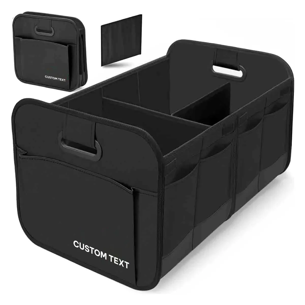 Custom Text For Car Trunk Organizer Storage, Compatible with All Cars, Reinforced Handles, Collapsible Multi, Compartment Car Organizers, Foldable and Waterproof, 600D Oxford Polyester TS12995