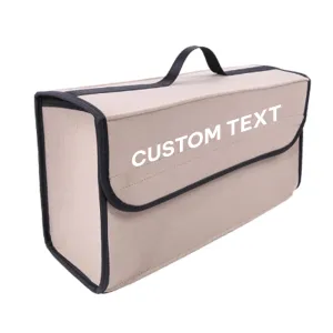 Custom Text For Soft Felt Car Bag Organizer, Compatible with All Cars, Folding Car Storage Box Non Slip Fireproof Car Trunk Organizer HY12990