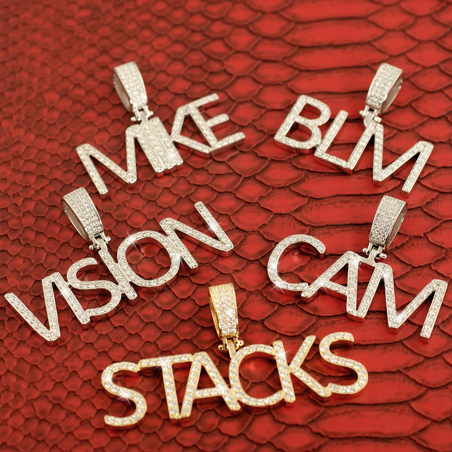Custom VVS Iced Out Pave Letters Pendant
