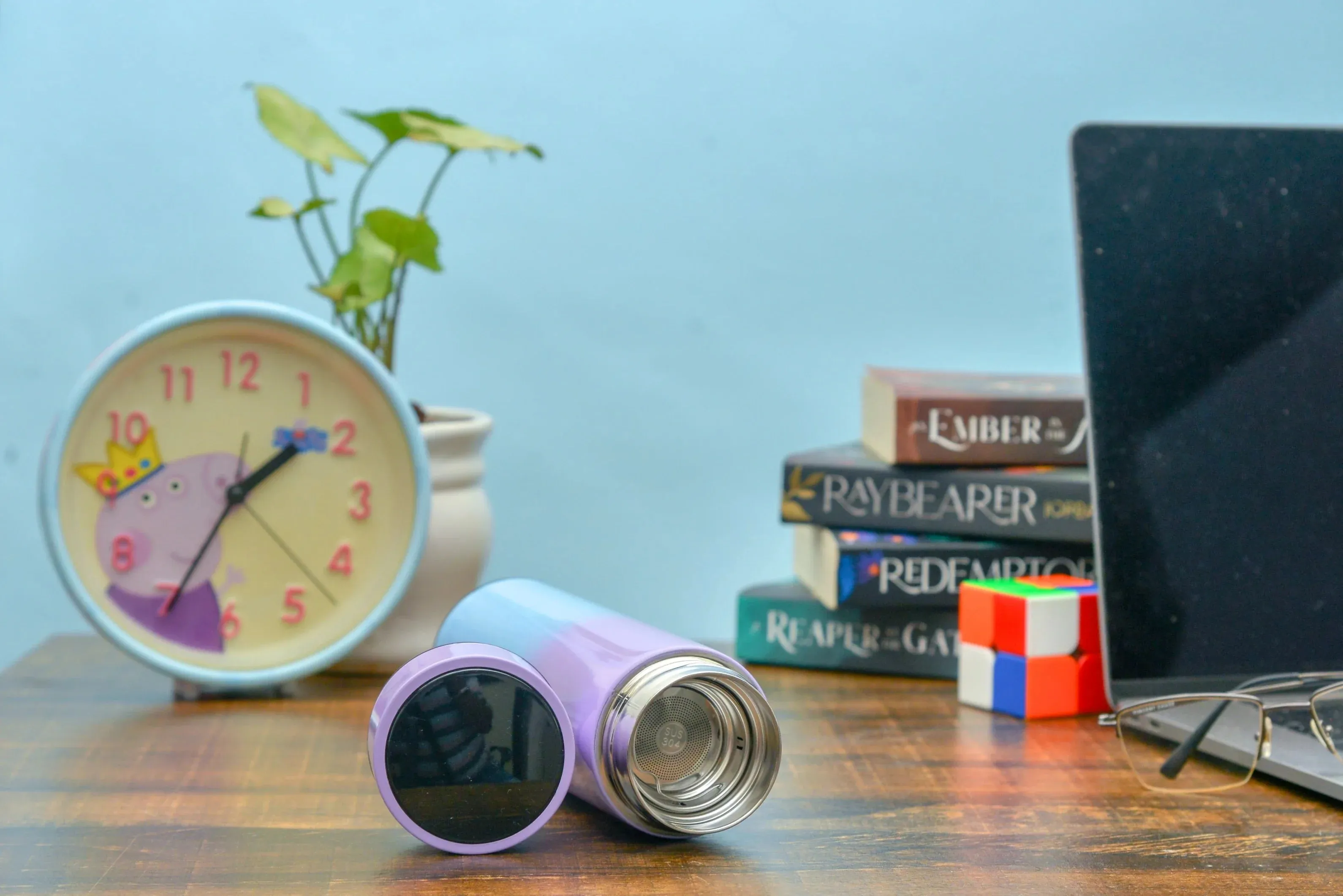 Customized Bottle with Temperature display - Pastel Shade 3 & All in One Men's Combo (3 pcs) - Wine