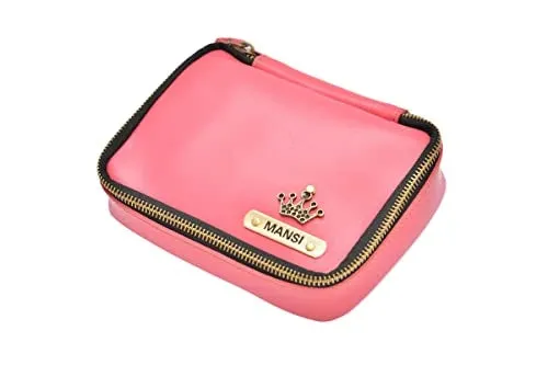 Customized Women's Croc Sling Bag   Mini Make up kit - Brown Pink