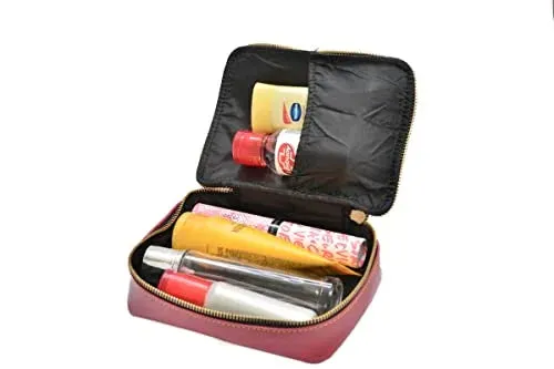 Customized Women's Croc Sling Bag   Mini Make up kit - Brown Wine