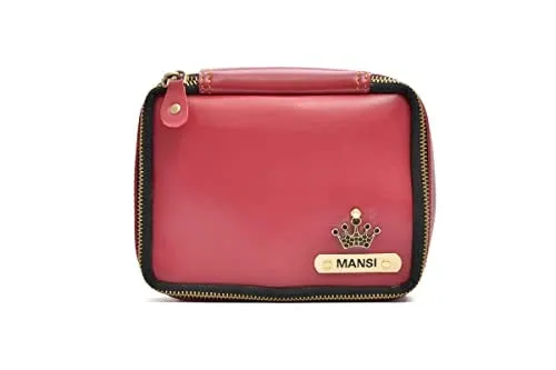Customized Women's Croc Sling Bag   Mini Make up kit - Brown Wine