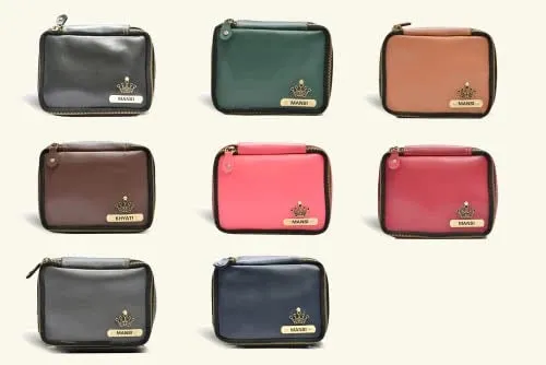 Customized Women's Croc Sling Bag   Mini Make up kit - Pink Olive Green