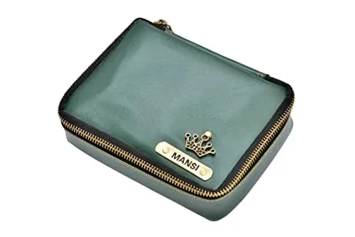 Customized Women's Croc Sling Bag   Mini Make up kit - Pink Olive Green