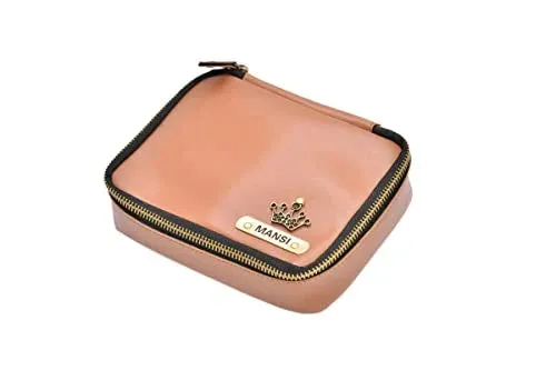 Customized Women's Croc Sling Bag   Mini Make up kit - Pink Tan