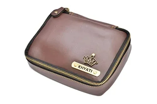 Customized Women's Croc Sling Bag   Mini Make up kit - White Brown