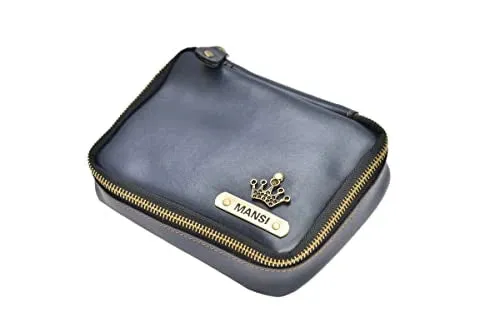 Customized Women's Croc Sling Bag   Mini Make up kit - White Royal Blue