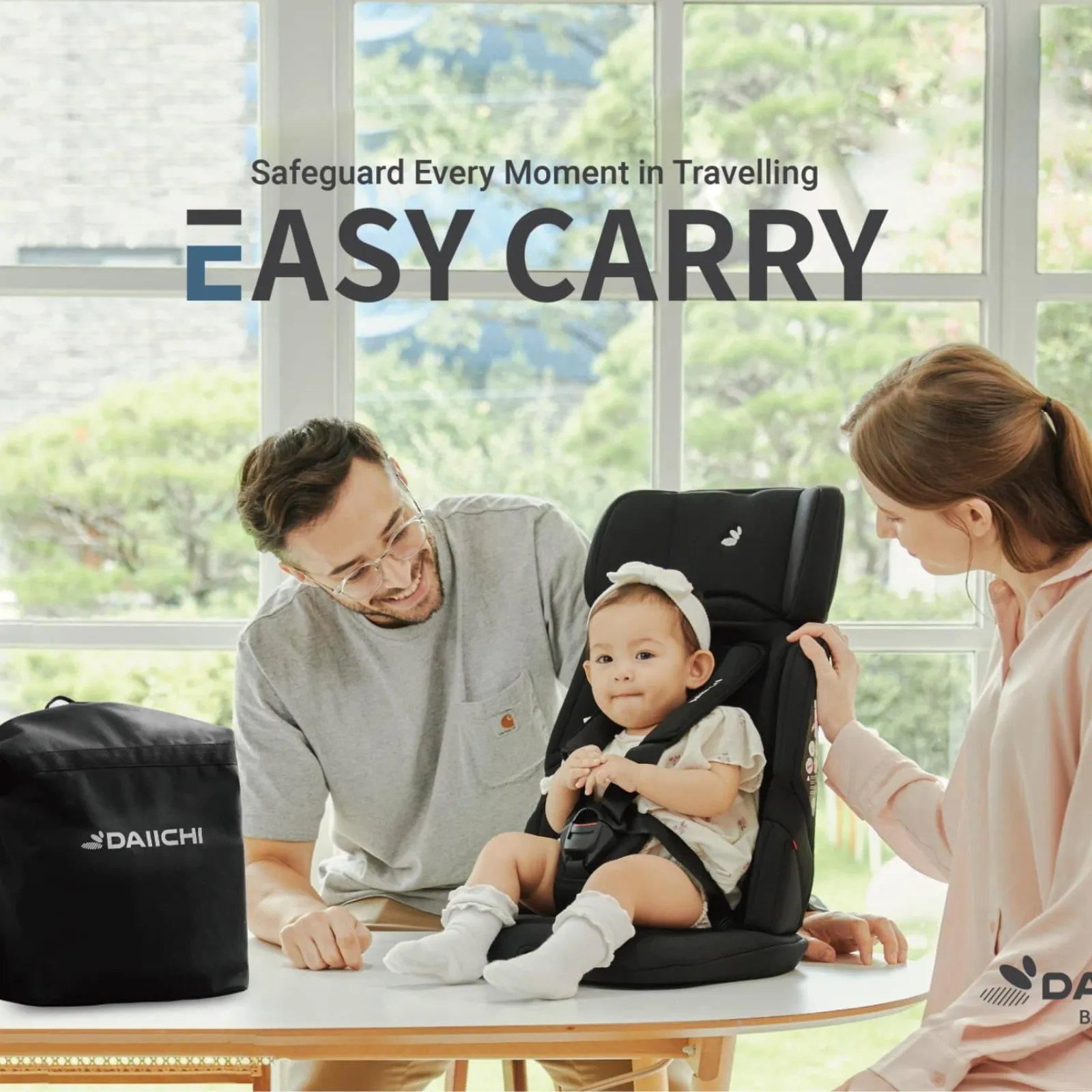 Daiichi Easy Carry 2 Portable Car Seat - Charcoal (1 Year Local Warranty)  - ETA Mid Feb