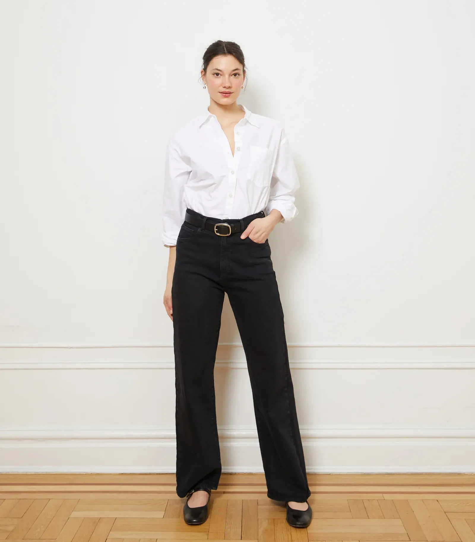 Diana Relaxed Button Up Shirt - White | Loup NYC
