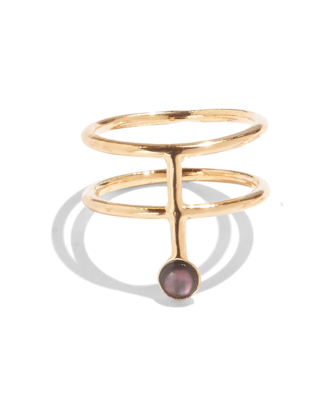 Division Ring in Gold Vermeil with Black Mother of Pearl