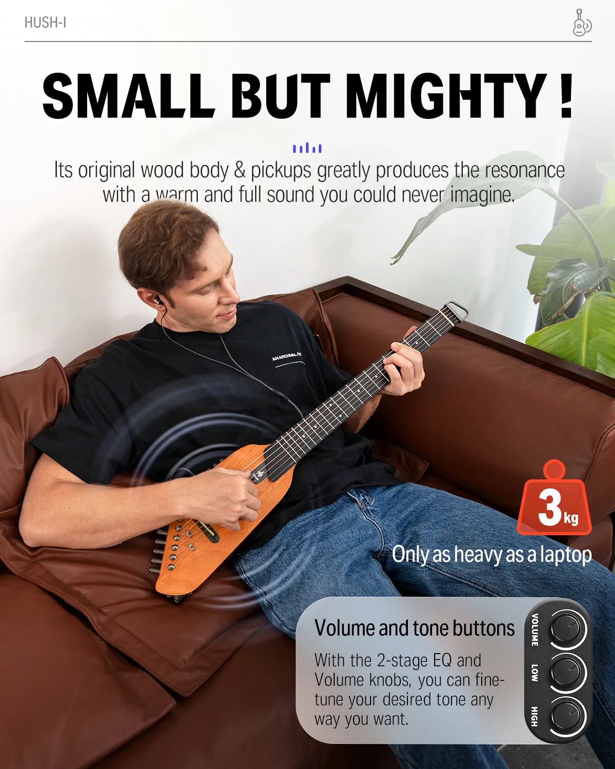Donner HUSH-I Mute Acoustic-Electric Guitar Kit for Travel Silent Practice