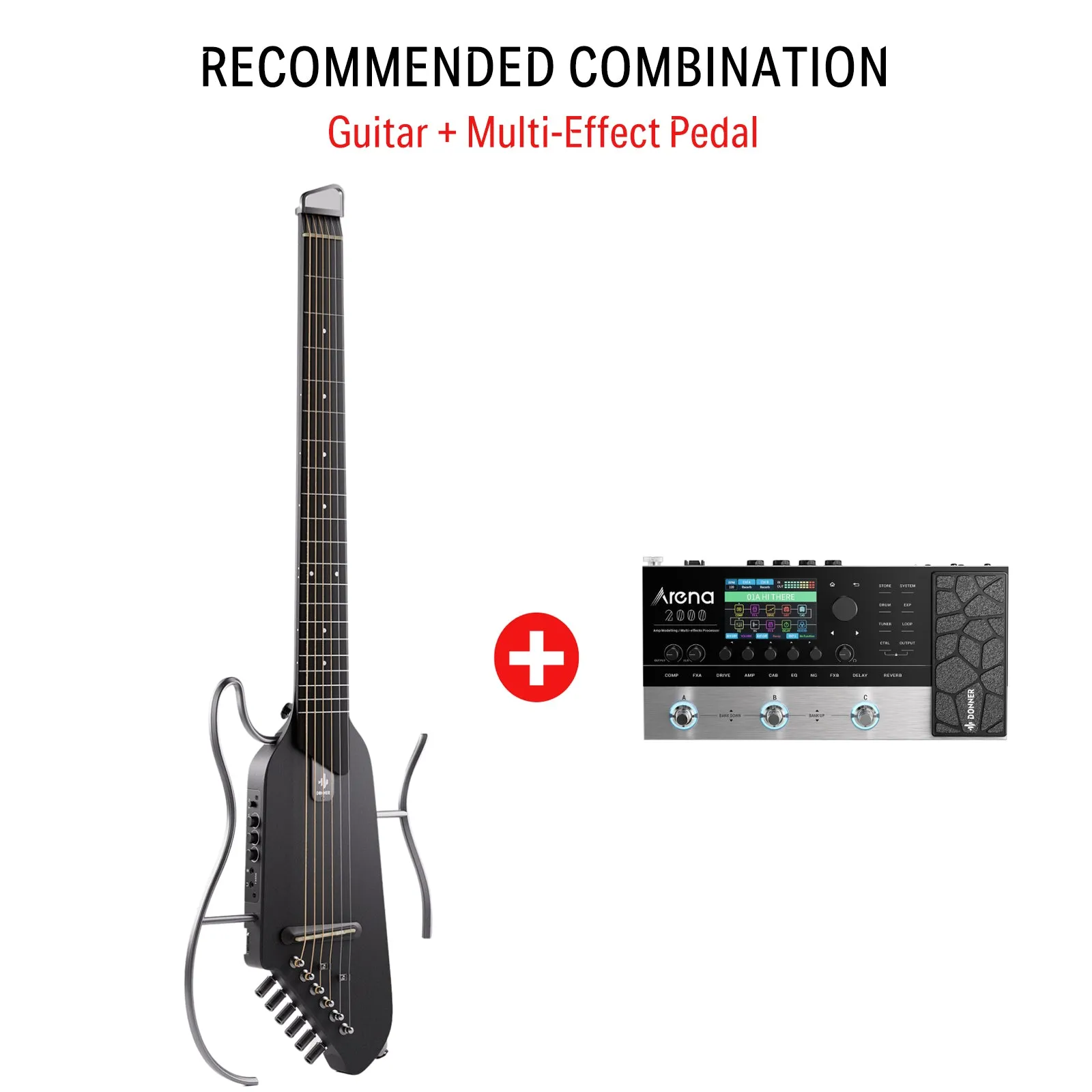 Donner HUSH-I Mute Acoustic-Electric Guitar Kit for Travel Silent Practice