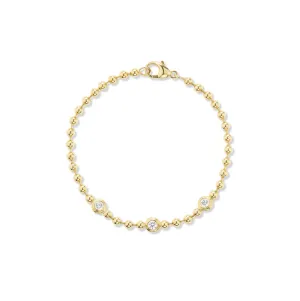 Double Bubble Bezel Diamond Bracelet