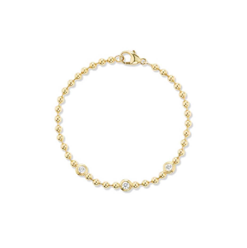 Double Bubble Bezel Diamond Bracelet