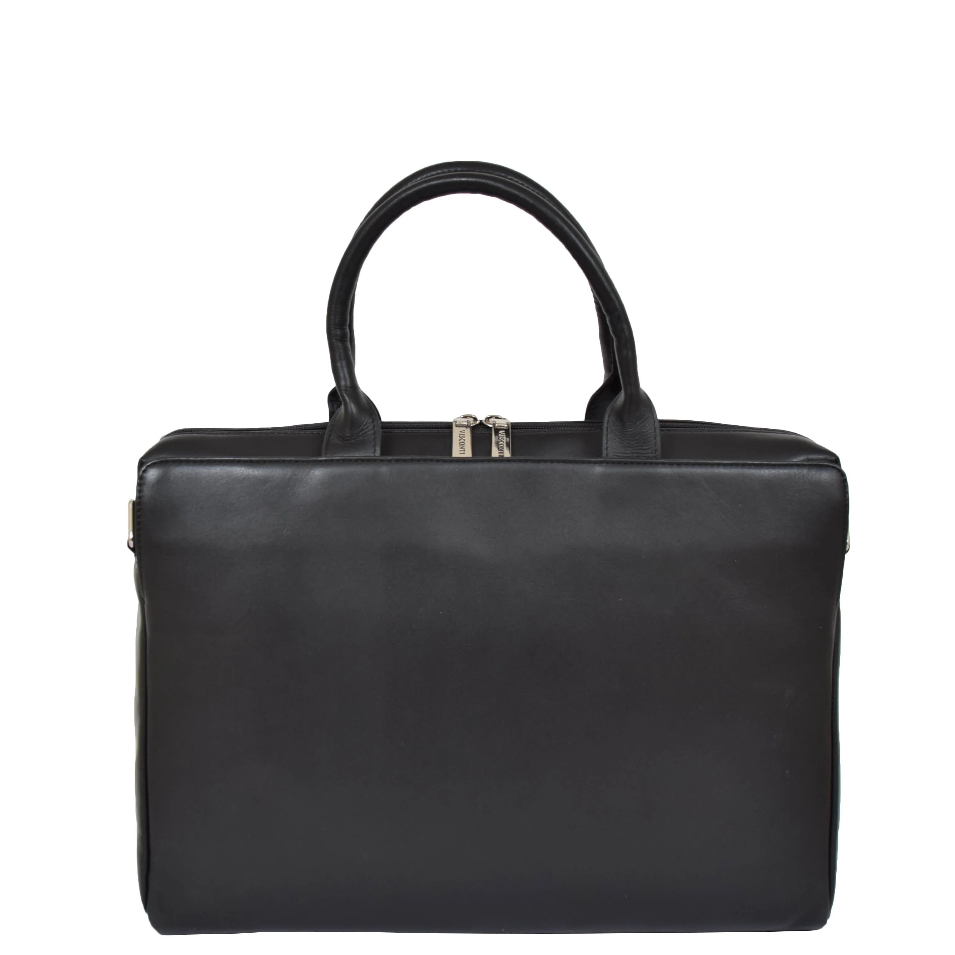 DR592 Women's Genuine Soft Leather Briefcase Shoulder Office Bag Black