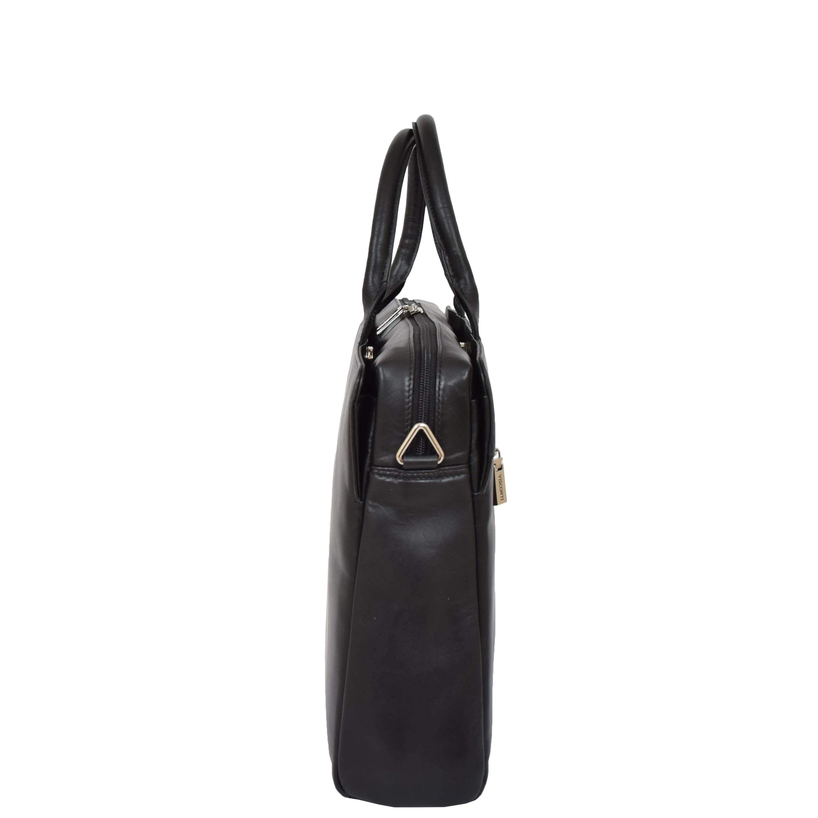 DR592 Women's Genuine Soft Leather Briefcase Shoulder Office Bag Black