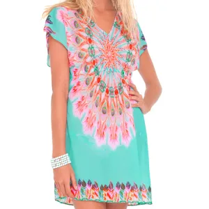 DREAM CATCHER - Cap Sleeve Short Caftan