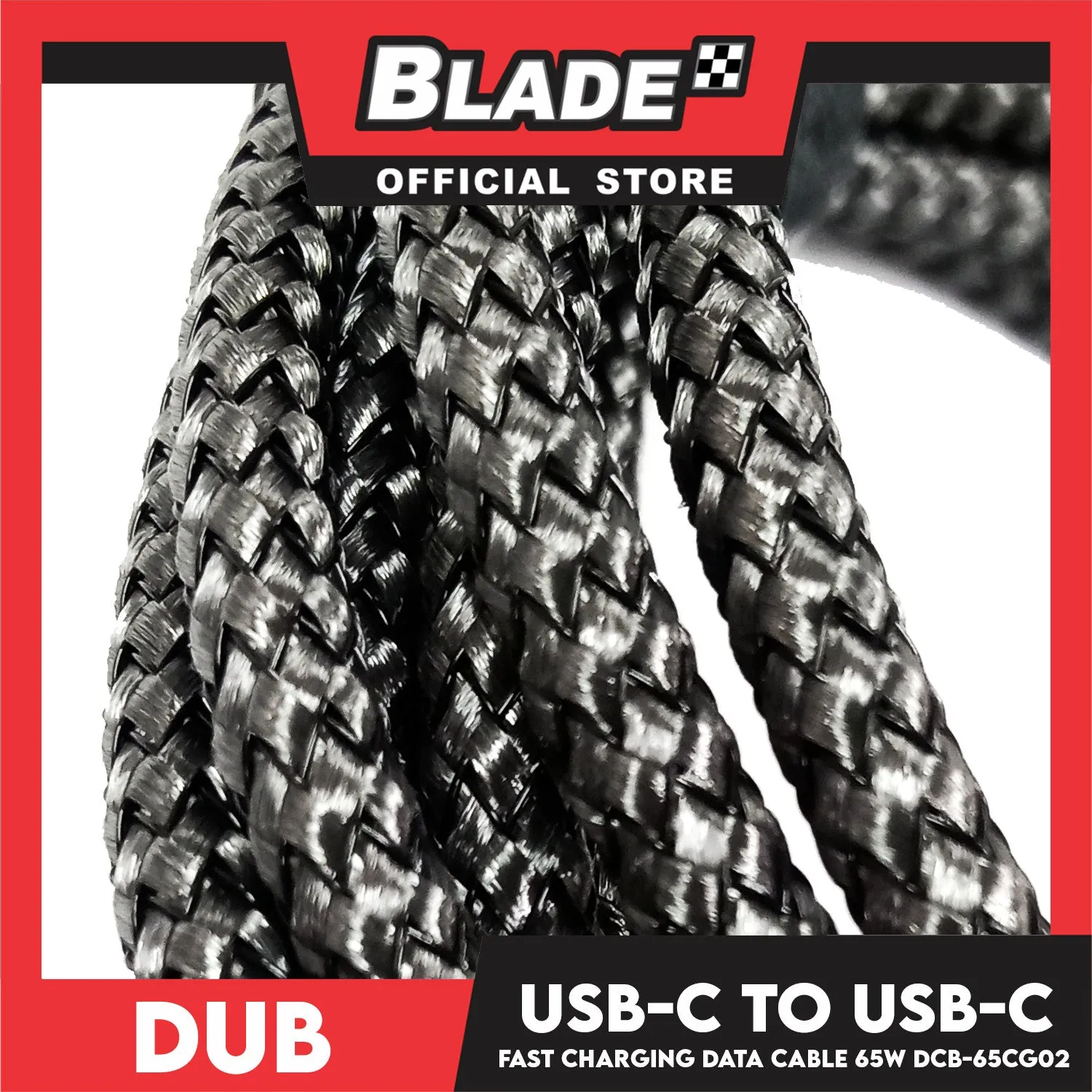 Dub USB-C TO USB-C Fast Charging and Anti-Bending Data Cable 65W Power Max DCB-65CG02