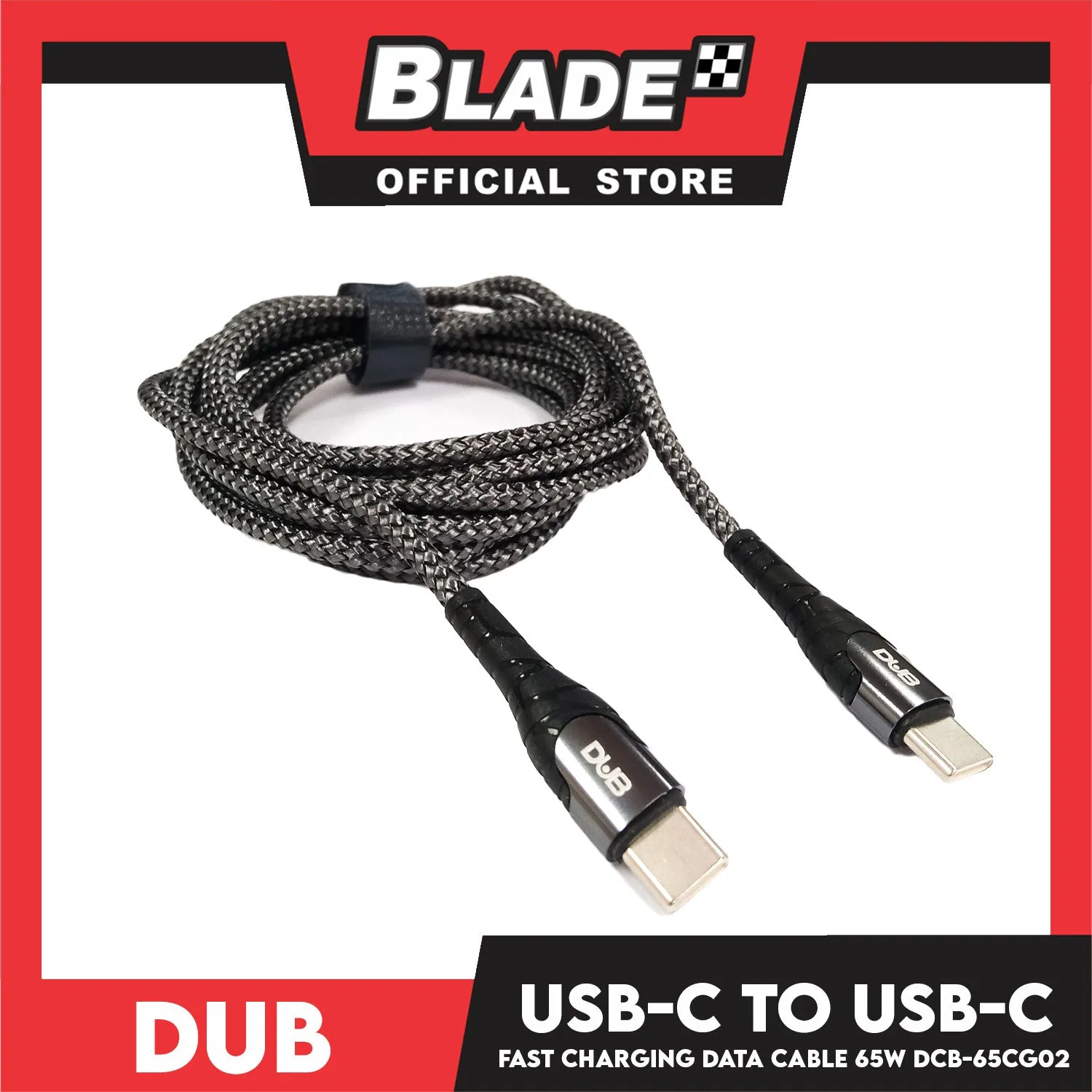 Dub USB-C TO USB-C Fast Charging and Anti-Bending Data Cable 65W Power Max DCB-65CG02