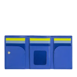 DUDU MAN WALE TRIFOLD in leather, vertical rfid cards cards with button, banknotes, multicolor door