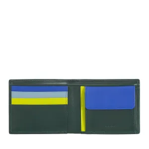 DUDU Men's Slim leather wallet with RFID Protection Credit Cards With Colored Wallet Doors