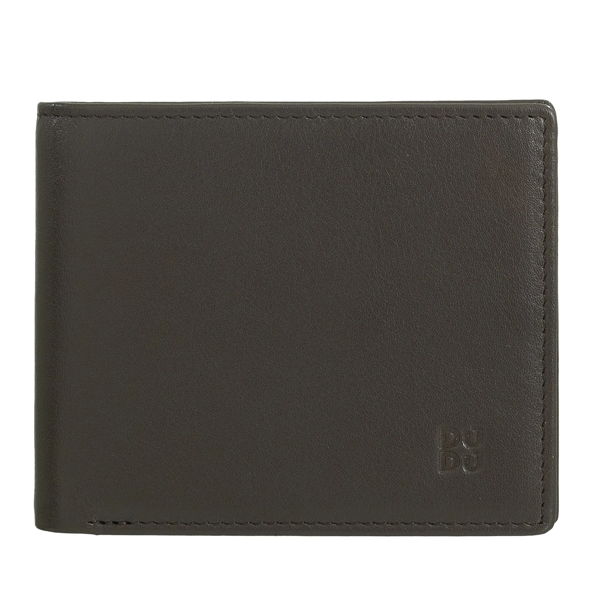 DUDU Men's Slim leather wallet with RFID Protection Credit Cards With Colored Wallet Doors