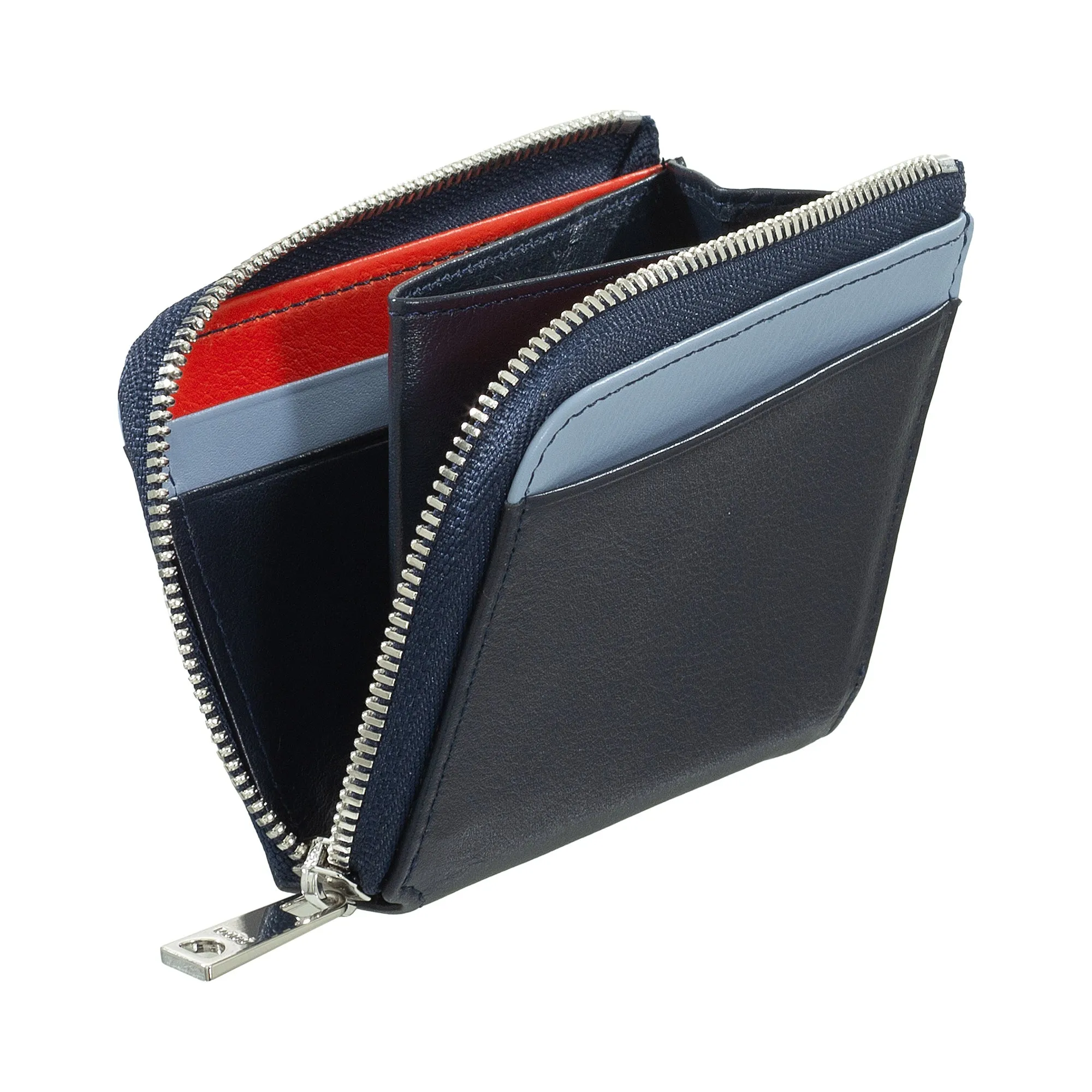 Dudu Small men's wallet with zip, RFID wallet in colored leather, credit card holder, compact pocket design