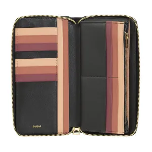 DUDU WOMAN WORLD WORLD WITH RFID LEATHER LEATHER NEGPA ZIP AROUND 14 Credit Card Budgets and Doors Doors