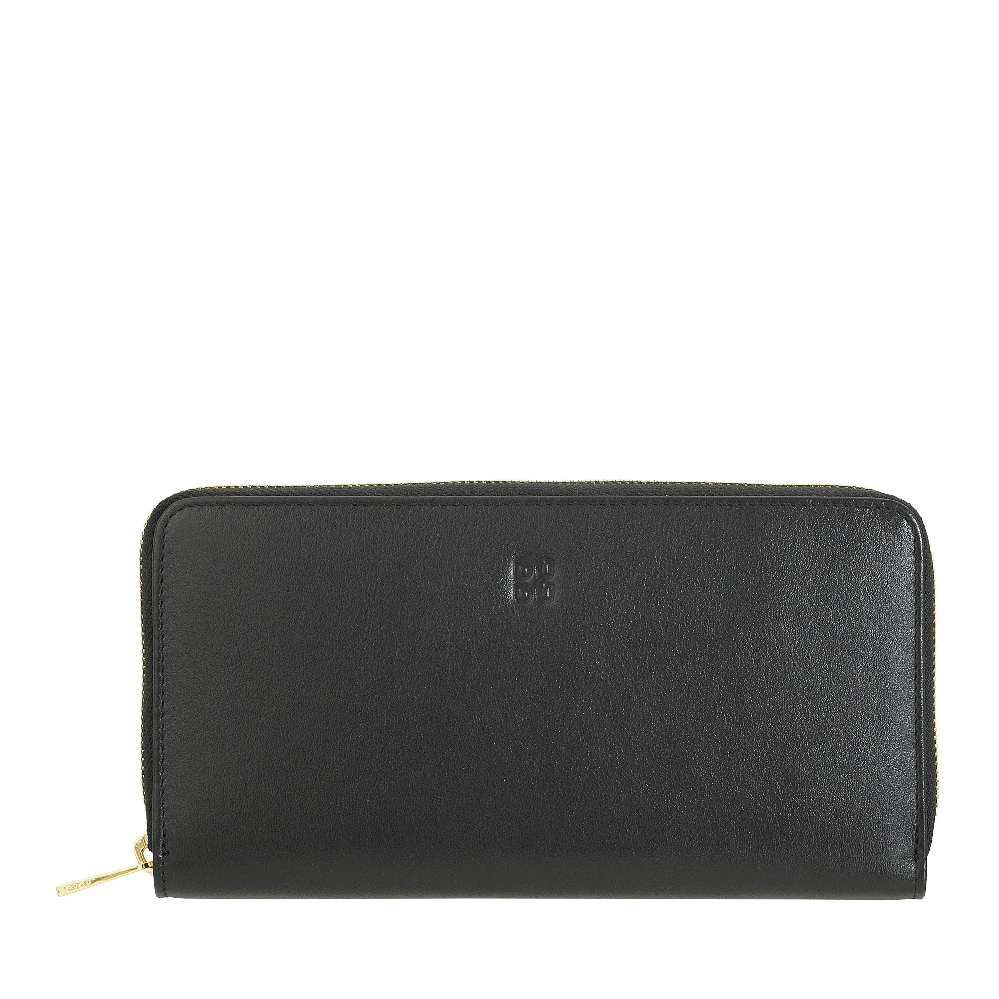 DUDU WOMAN WORLD WORLD WITH RFID LEATHER LEATHER NEGPA ZIP AROUND 14 Credit Card Budgets and Doors Doors